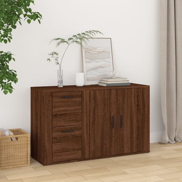 vidaXL Buffet Ch&ecirc;ne marron 100x33x59,5 cm Bois d'ing&eacute;nierie