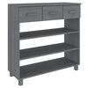 vidaXL Table console HAMAR Gris fonc&eacute; 90x35x90 cm Bois massif de pin