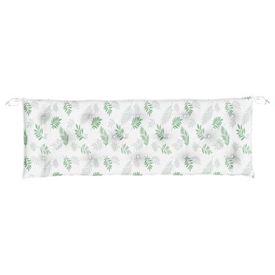 vidaXL Coussin de banc de jardin motif de feuilles 150x50x7 cm