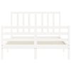 vidaXL Cadre de lit sans matelas blanc 140x190 cm bois de pin massif