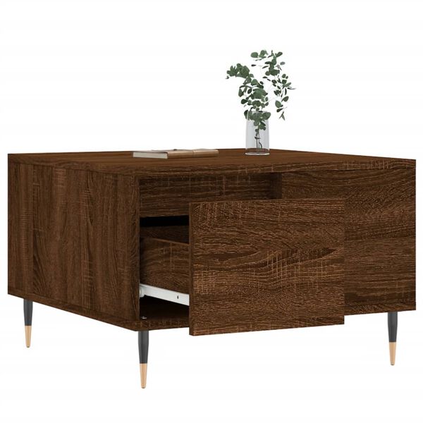 vidaXL Table basse ch&ecirc;ne marron 55x55x36,5 cm bois d'ing&eacute;nierie