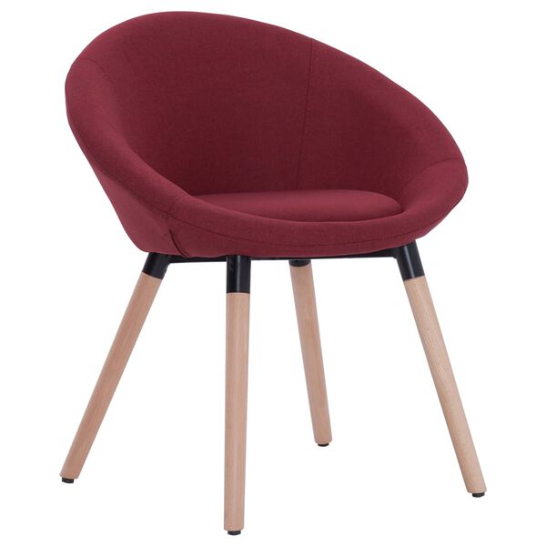 vidaXL Chaises &agrave; manger lot de 2 rouge bordeaux tissu