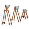 vidaXL Lampadaires 3 pcs Argent&eacute; E27 Bois de manguier massif