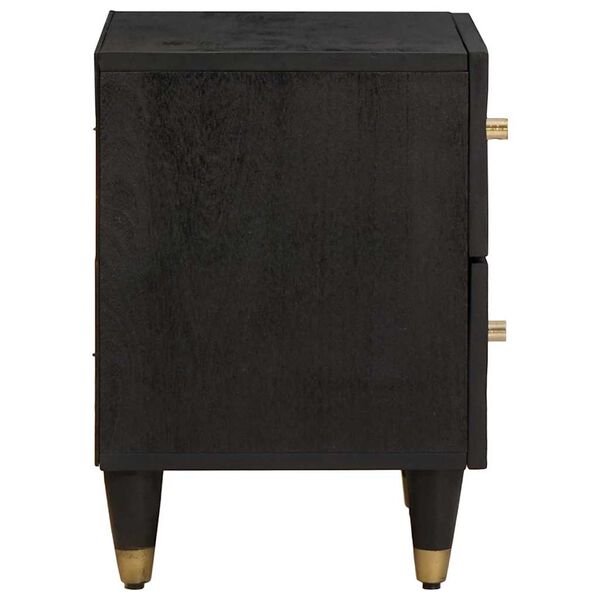 vidaXL Cabinet de chevet Noir 40 x 33 x 46 cm Bois de mangue massif