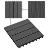 vidaXL Carreau de terrasse en relief 11 pcs WPC 30x30 cm 1 m² Noir