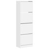vidaXL Armoire &agrave; chaussures 4 tiroirs rabattables blanc 60x34x187,5 cm