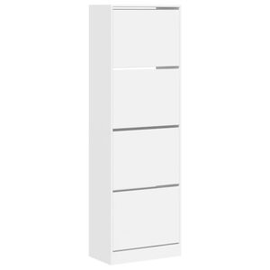 vidaXL Armoire &agrave; chaussures 4 tiroirs rabattables blanc 60x34x187,5 cm