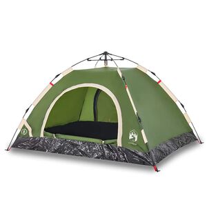 vidaXL Tente de camping 4 personnes vert lib&eacute;ration rapide
