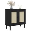 vidaXL Buffet SENJA aspect rotin noir 80x35x80 cm bois massif de pin