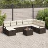 vidaXL Ensemble de canap&eacute; de jardin 9 pcs Marron Poly rotin