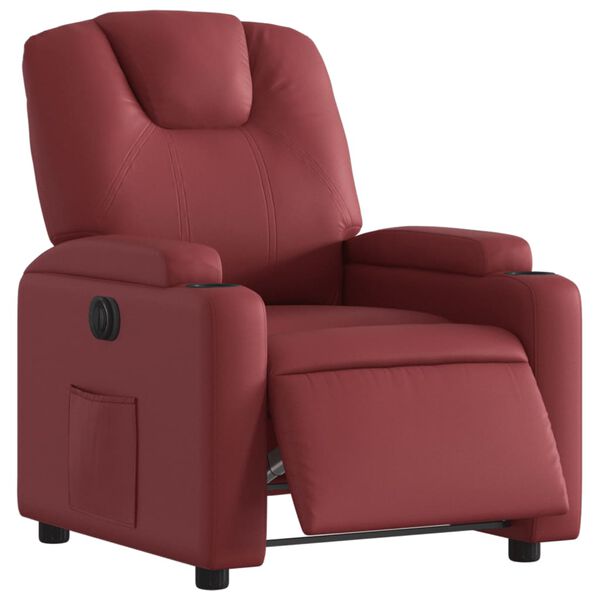 vidaXL Fauteuil inclinable &eacute;lectrique Rouge bordeaux Similicuir