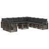 vidaXL Ensemble de canap&eacute; de jardin 12 pc Gris et Gris fonc&eacute; polyrotin