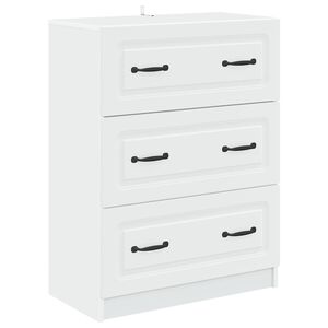 vidaXL Armoire &agrave; tiroirs Blanc 66 x 34,5 x 87 cm Bois d'ing&eacute;nierie