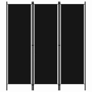 vidaXL Cloison de s&eacute;paration 3 panneaux Noir 150x180 cm