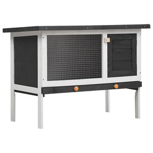 vidaXL Clapier d'ext&eacute;rieur 1 niveau Gris Bois