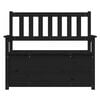 vidaXL Banc Noir 112,5x51,5x96,5 cm Bois de pin massif