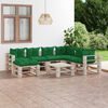 vidaXL Salon de jardin palette 8 pcs avec coussins bois de pin