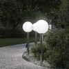 vidaXL Bornes lumineuses avec d&eacute;tecteur et prise lot de 3 80 cm acier inoxydable IP44