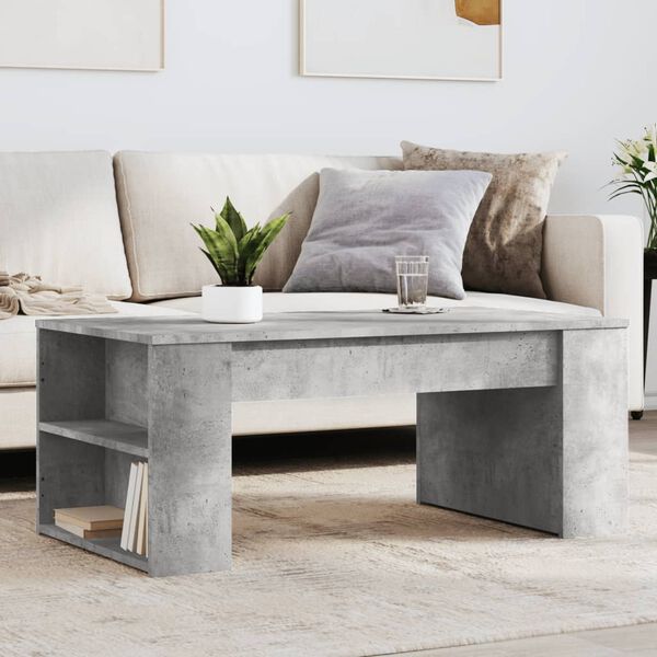vidaXL Table basse gris b&eacute;ton 102x55x42 cm bois d'ing&eacute;nierie