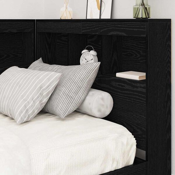 vidaXL Tête de lit de rangement Chêne noir 80 cm Bois d'ingénierie