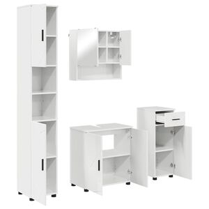 vidaXL Ensemble de mobilier de salle de bain 4 pcs Blanc brillant