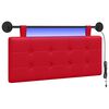 vidaXL T&ecirc;te de lit suspendue Avec lumi&egrave;re LED Rouge Simili cuir