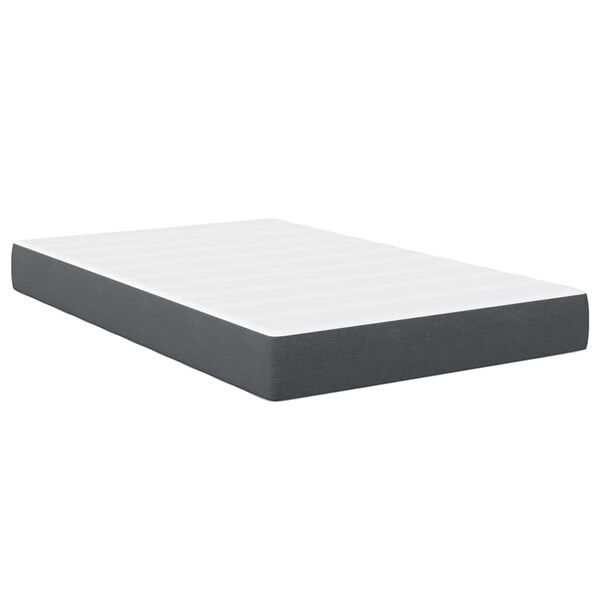vidaXL Matelas de Lit avec matelas Gris 120 x 190 cm tissu