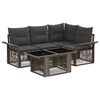 vidaXL Ensemble de canap&eacute; de jardin 5 pc Gris et Gris fonc&eacute; polyrotin