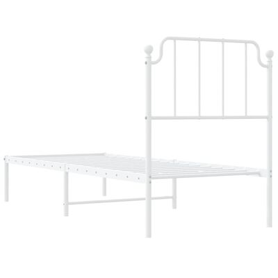 vidaXL Cadre de lit métal sans matelas avec tête de lit blanc 80x200cm