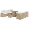 vidaXL Ensemble de canap&eacute; de jardin 11 pcs Beige polyrotin
