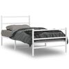 vidaXL Cadre de lit métal sans matelas et pied de lit blanc 100x190 cm