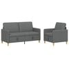 vidaXL Canap&eacute; avec rangement 2 pc Gris fonc&eacute; Polyester
