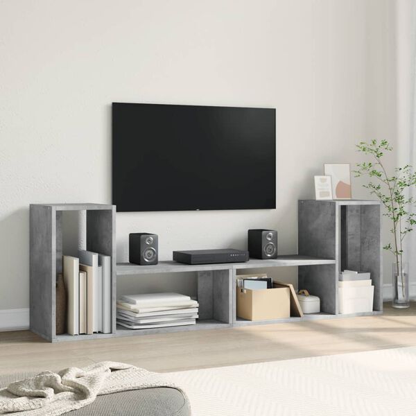 vidaXL Meubles TV 2 pcs gris b&eacute;ton 75x30x50 cm bois d'ing&eacute;nierie