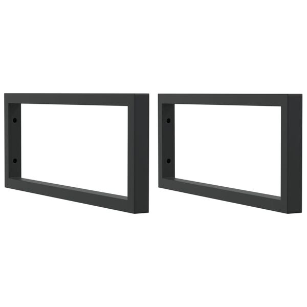 vidaXL Supports d'&eacute;tag&egrave;res pour lavabo 2 pcs noir rectangulaire acier