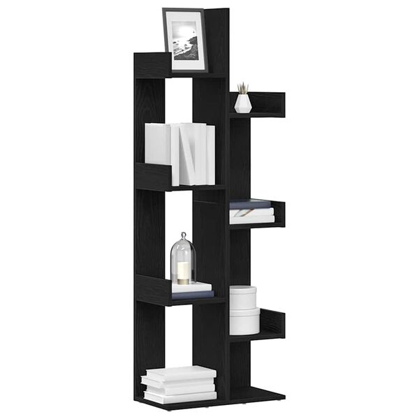 vidaXL Biblioth&egrave;que Ch&ecirc;ne noir 48 x 25,5 x 140 cm Bois d'ing&eacute;nierie
