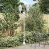 vidaXL Poteau de lumi&egrave;re de jardin Blanc Aluminium et Verre