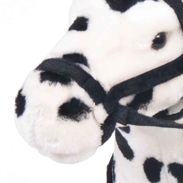 vidaXL Jouet en peluche Cheval Noir et blanc XXL
