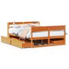 vidaXL Cadre de lit sans matelas cire marron 160x200cm bois pin massif