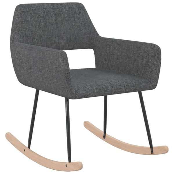 vidaXL Chaise &agrave; bascule Gris fonc&eacute; Tissu