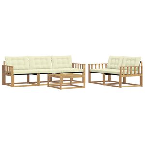 vidaXL Ensemble de canap&eacute;s d'ext&eacute;rieur 6 pc Blanc et cr&egrave;me
