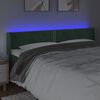 vidaXL T&ecirc;te de lit &agrave; LED Vert fonc&eacute; 203x16x78/88 cm Velours