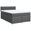 vidaXL Sommier &agrave; lattes de lit avec matelas Gris fonc&eacute; 160x200cm Tissu
