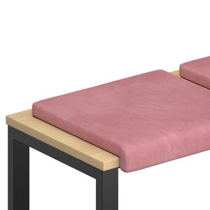 vidaXL Coussin de banc 2 pc Velours Rose Profondeur 35 cm