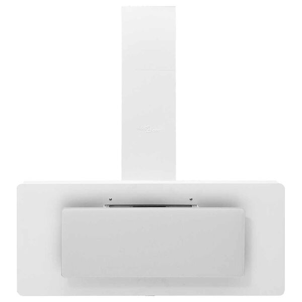 vidaXL Hotte murale 90 cm Acier inoxydable et verre tremp&eacute; Blanc