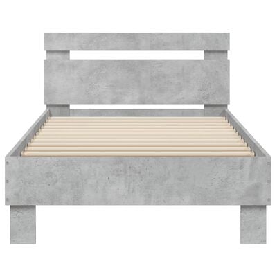 vidaXL Cadre de lit sans matelas avec tête de lit gris béton 75x190 cm