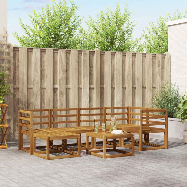 vidaXL Ensemble de canap&eacute;s d'ext&eacute;rieur 7 pcs Naturel