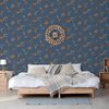 DUTCH WALLCOVERINGS Papier peint Flower Bleu fonc&eacute; et bronze