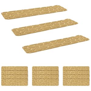 vidaXL Tapis d'escalier 15 pc 76 x 20 cm Beige Polyester Rectangulaire