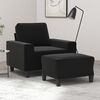vidaXL Fauteuil avec repose-pied Noir 60 cm Tissu microfibre