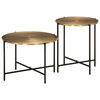 vidaXL Tables basses lot de 2 laiton et noir m&eacute;tal